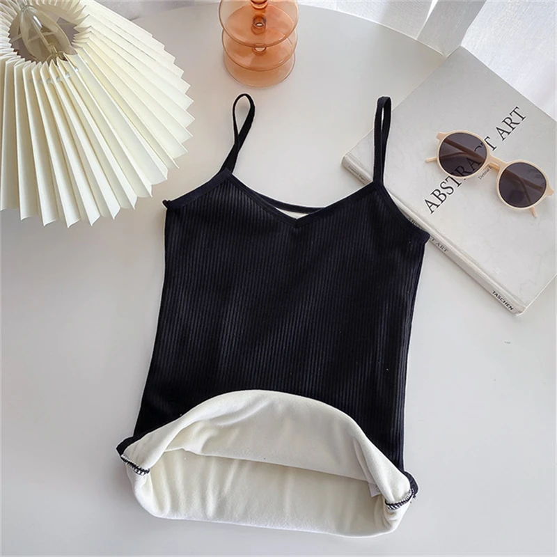 Утепленный вельветовый жилет женский зимний теплый топ майка без рукавов |