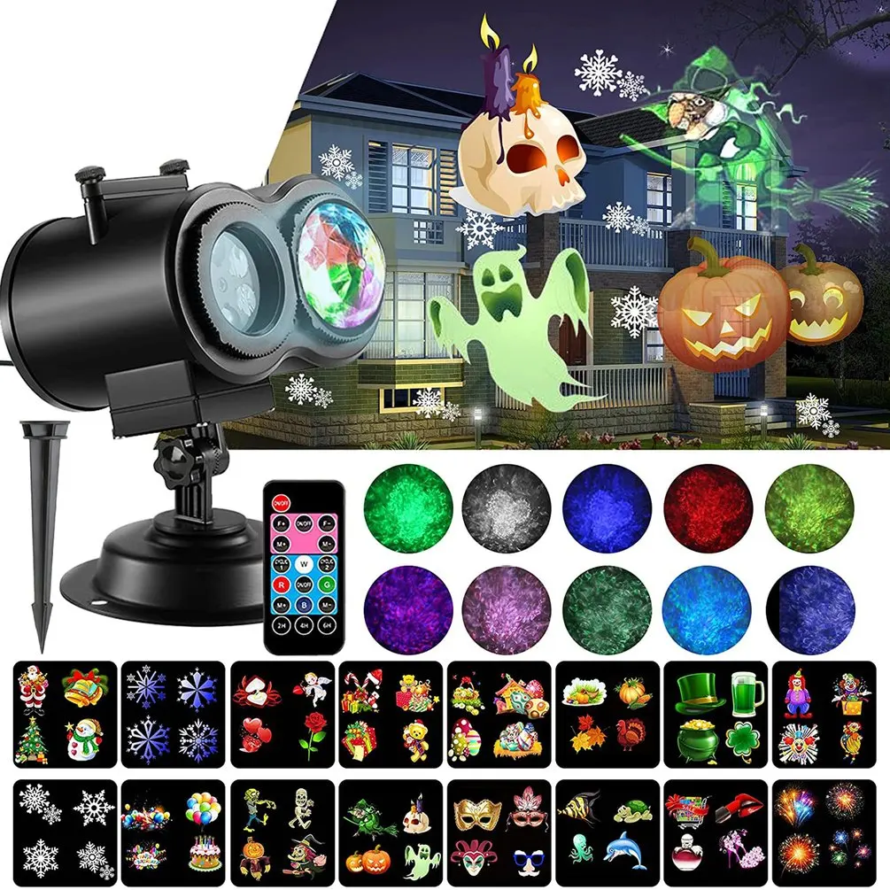 

LED Christmas Projector Light Holiday Spotlight Halloween Christmas Thanksgiving Projection Lamp New Year Party Lighting Decor