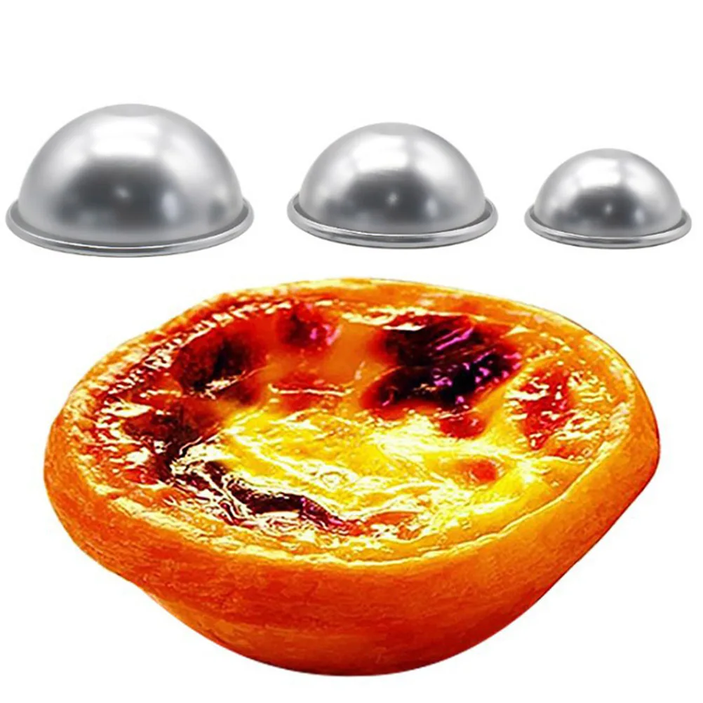 3 шт алюминиевый сплав мелкое яйцо полушария Tart Плесень Маффин выпечки чашки