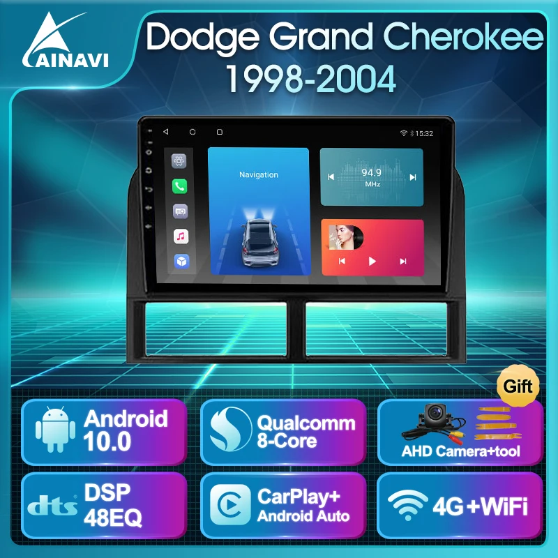 Автомагнитола Android 10 QLED экран для Dodge Grand Cherokee II WJ 1998 2004 стерео Мультимедийный
