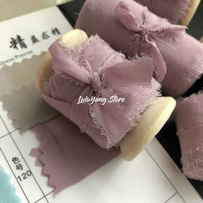 5 метров Ins стиль настоящая шелковая лента шифон ручной работы ремесла отвесный