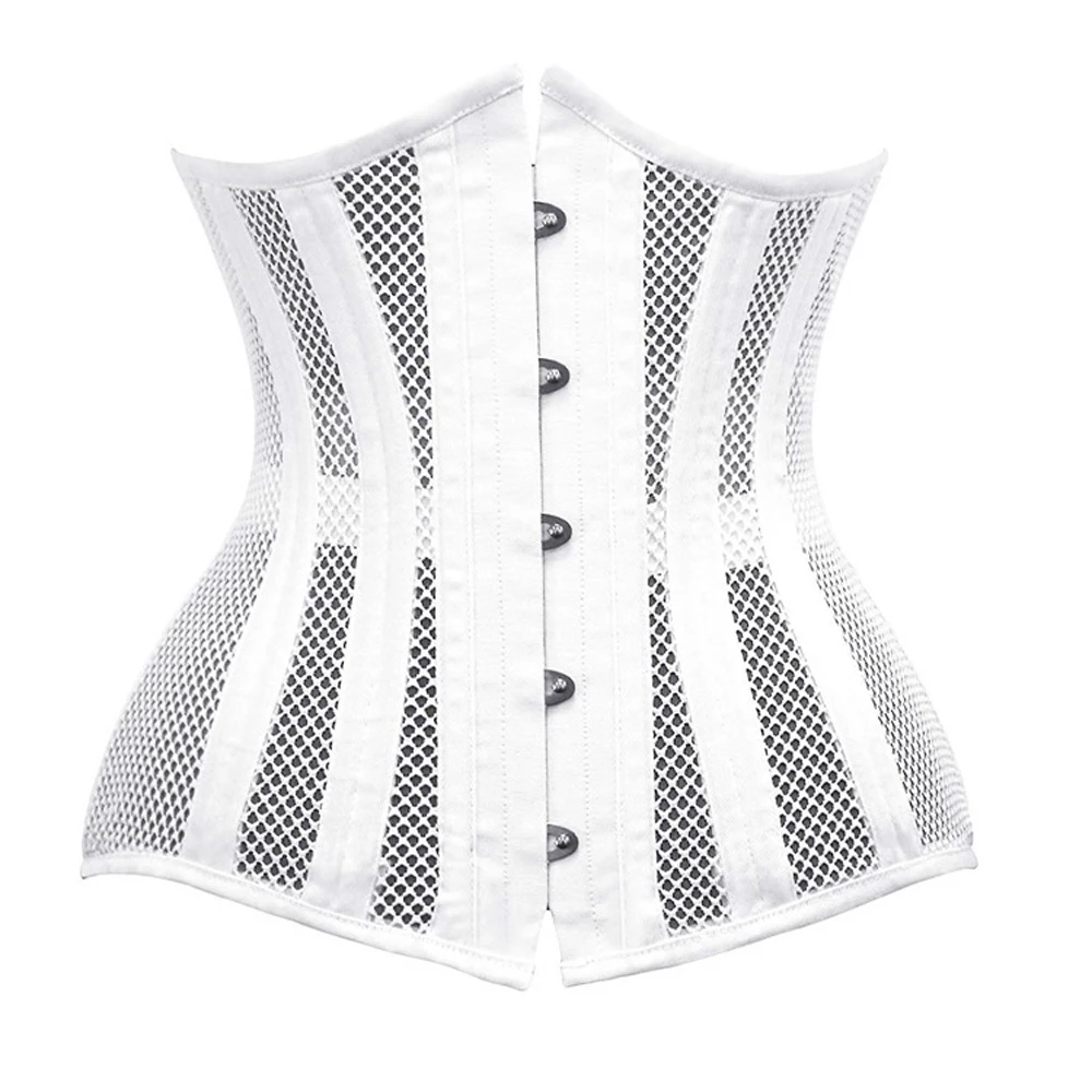 

Women's Double Steel Boned Corset Mesh Breathable Waist Trainer Control Underbust Sexy Corset & Bustiers for Weight Loss