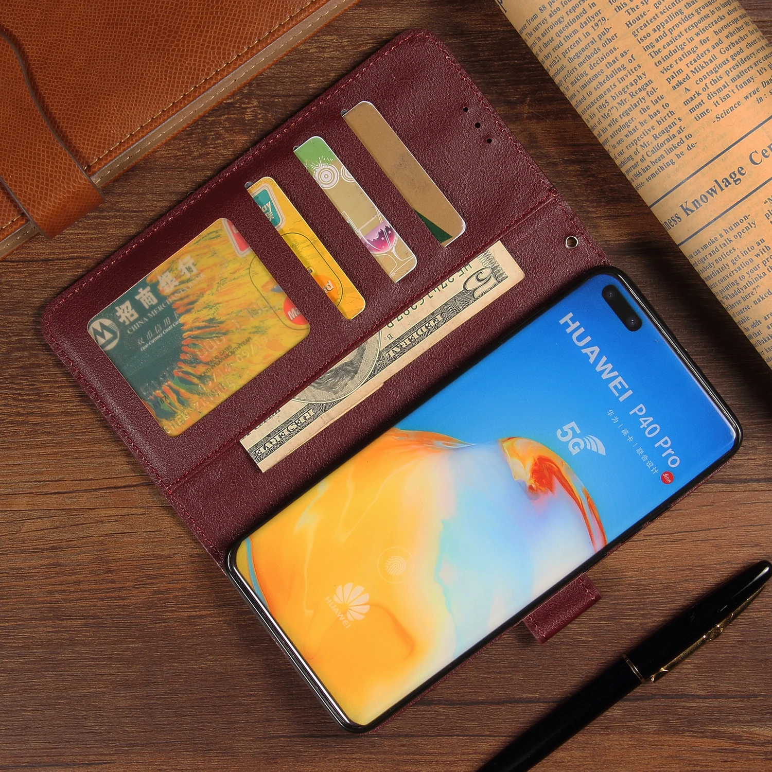 Кожаный чехол-книжка для Xiaomi Redmi Note 10 9 8 7 6 5 Pro 9S 9T 8T 4X Red MI 9A 9C 8A 7A 6A 5A 4A Plus | Мобильные