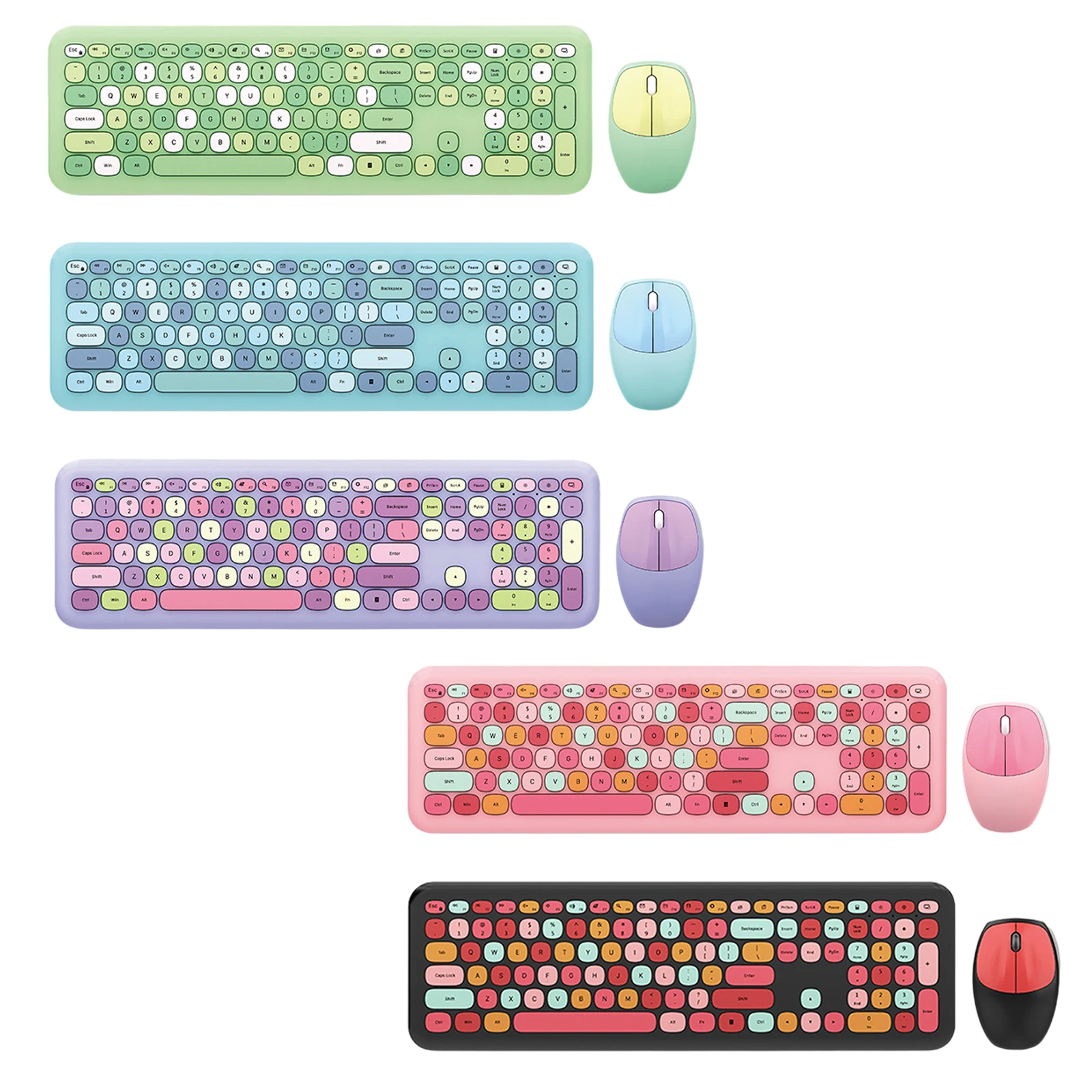 

Mini Lovely Multicolor USB Wireless Keyboard with Mouse Set for Girls
