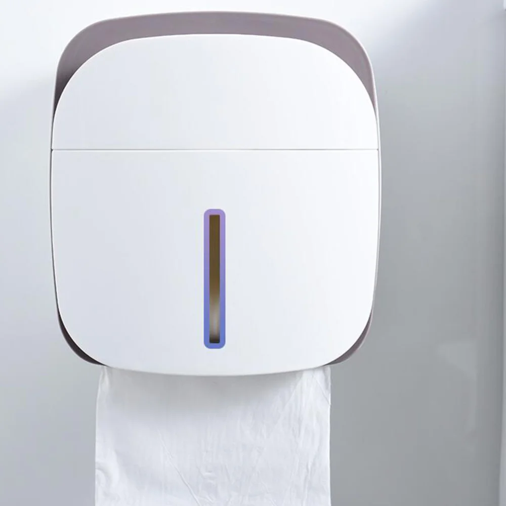 

Wall-mounted Tissue Box Bathroom Holder Waterproof Tissue Dispenser Storage Rack (Grey)