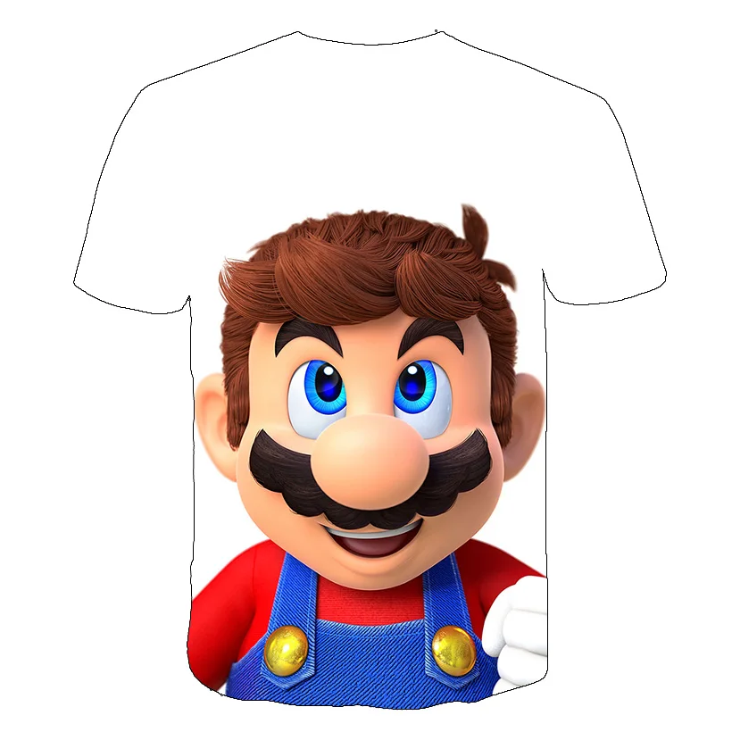 

Classic Cartoon Mario 3D T-shirt New Harajuku style Classic Game Mario Bros kids clothes Mario Boys Clothes Street T-shirt