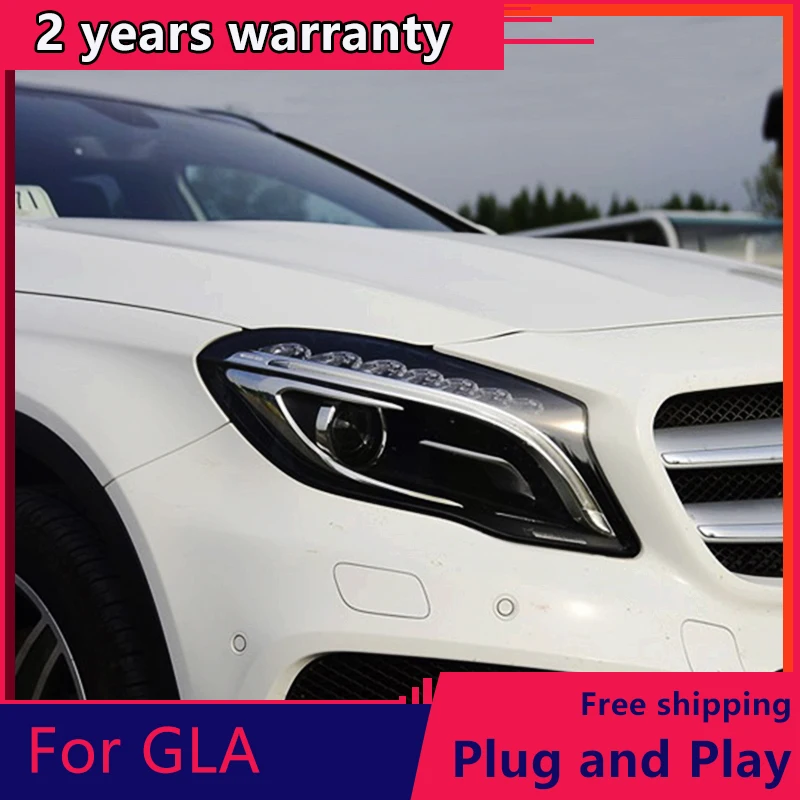 

KOWELL Car Styling For Benz GLA 2015-2016 LED Headlight for GLA Head Lamp LED Daytime Running Light LED DRL Bi-Xenon D1S HID