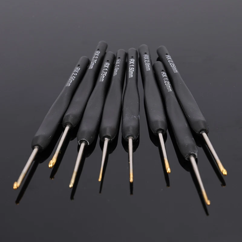 

8Pcs / Set DIY Craft Loom Tool Weaving Kit Braid Black Knitting Needles Plastic Handle Crochet Hooks For Knit