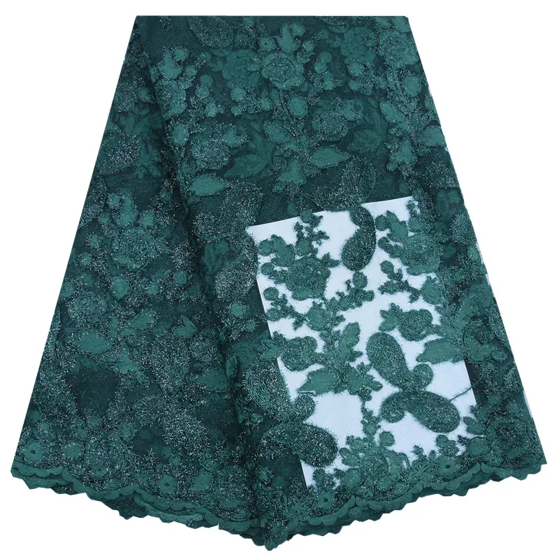 Небесно-голубая африканская кружевная ткань с вышивкой в нигерийском стиле