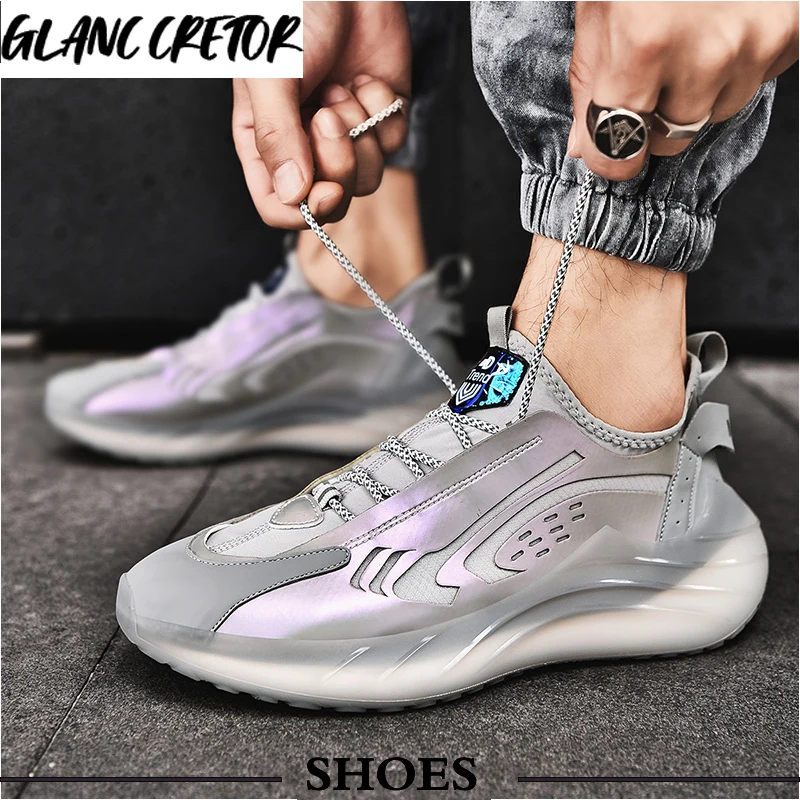 

Breathable Mesh Sneakers Reflective Sports Shoes Outdoor Light Jogging Shoes Zapatillas Professional Men All-match Running Shoes