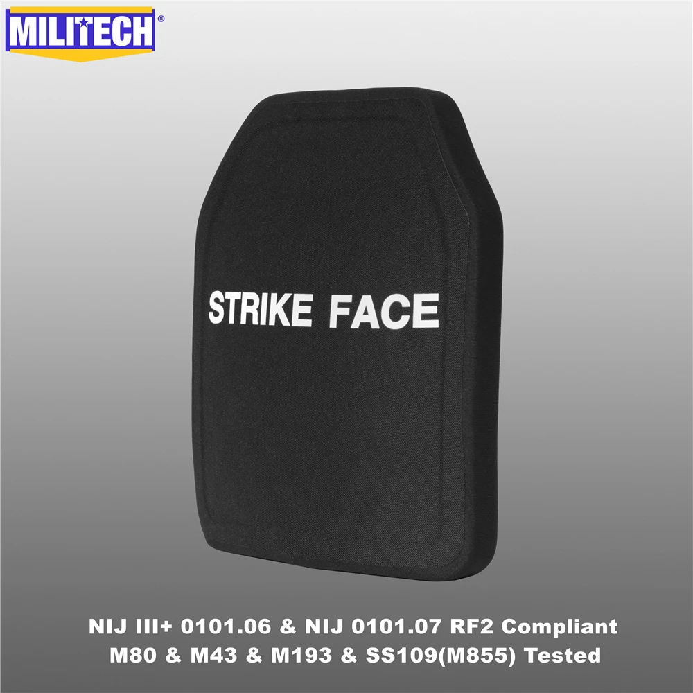 Пуленепробиваемая пластина MILITECH SAPI и 10x12 NIJ III + /NIJ 0101 07 RF2 из оксида алюминия
