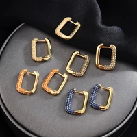 fashion exquisite two color stitching earrings geometric square earrings personality trendy simple earring modern earrings boho
