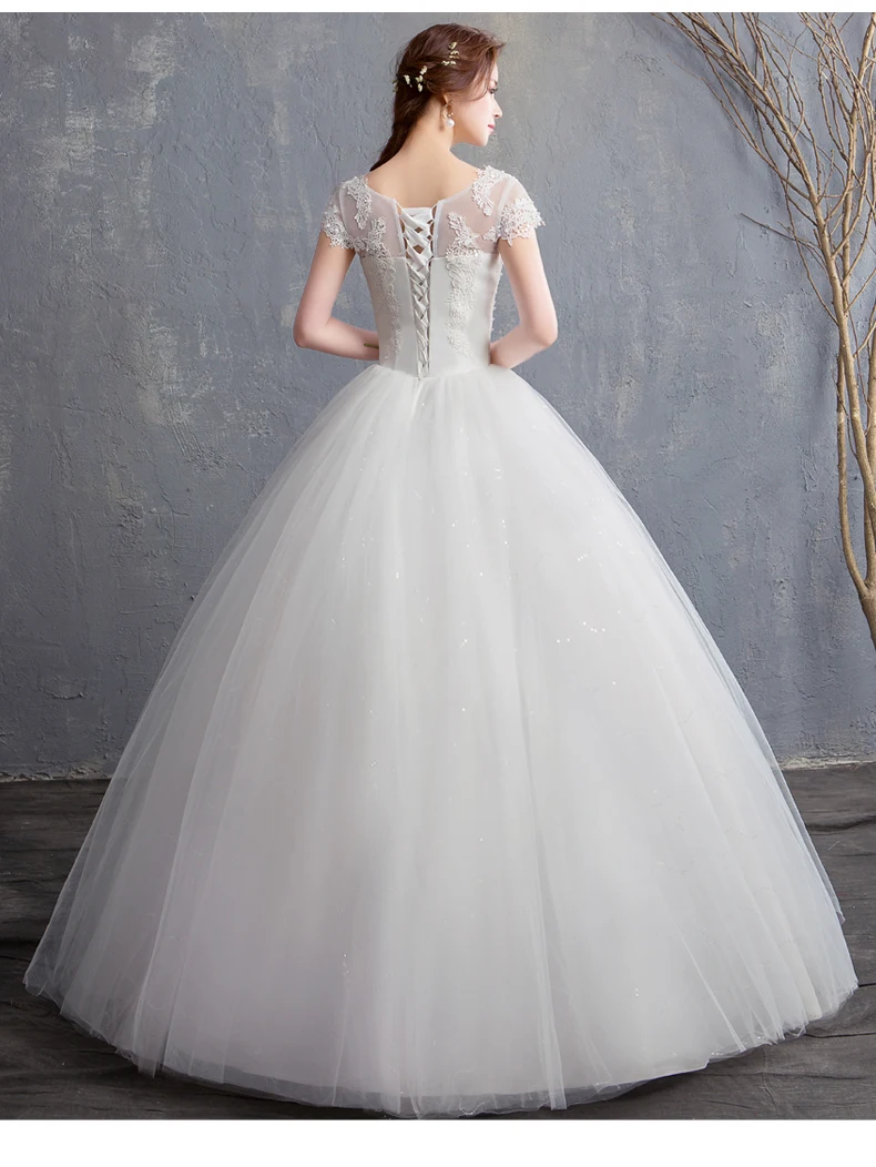 LAMYA Custom Made pearl Wedding Dress New Arrival Appliques Embroidery Lace Short Sleeve bead Princess Gown Vestidos De Novia | Свадьбы и