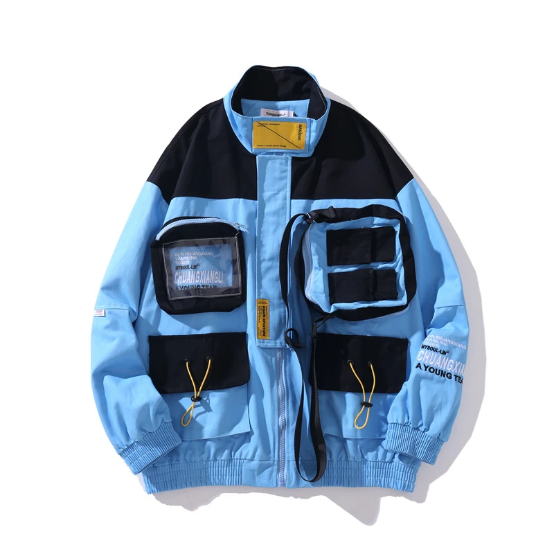 Карго куртка в уличном стиле Techwear мужские осенние куртки и пальто