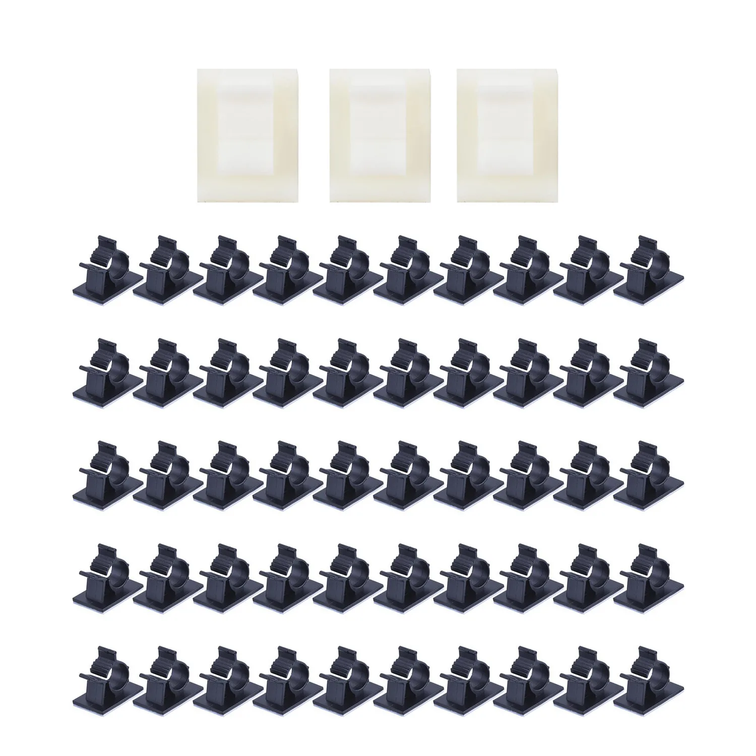 

100 Pcs Adhesive Cable Clips Adjustable Cable Clips Nylon Wire Clamps, 50 Pcs Black & 50 Pcs White