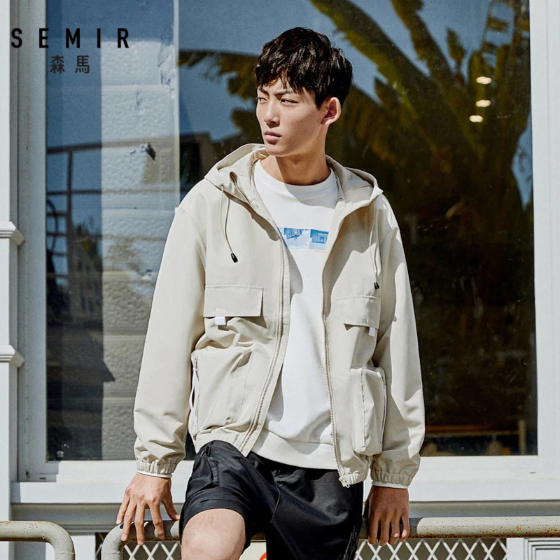 Куртка SEMIR мужская с капюшоном модная свободная повседневная верхняя одежда
