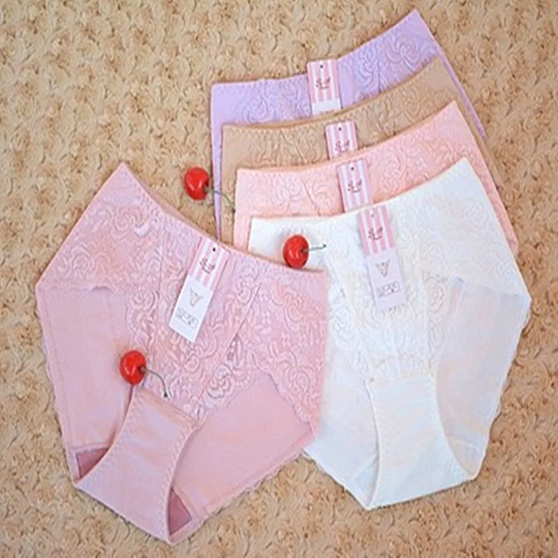 Трусики женские хлопковые 4 шт./лот с кружевом | Женская одежда