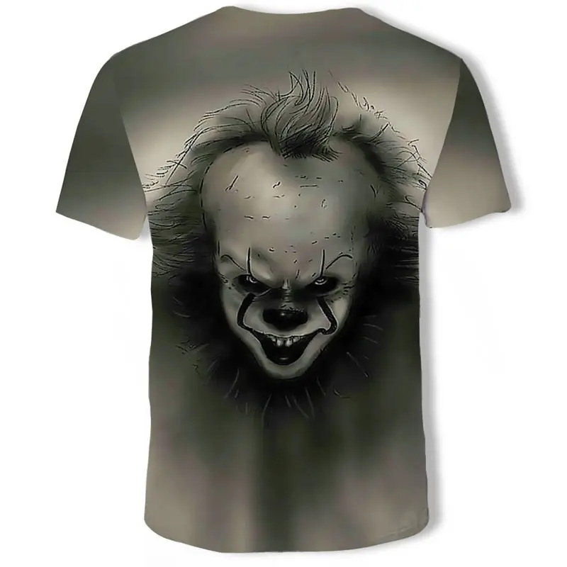 Новинка 2019 Одежда для Хэллоуина ужас клоун в стиле Панк 3d Короткие топы с