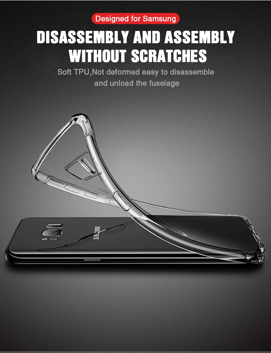 Силиконовые чехлы для телефонов Airbag для Samsung Galaxy S8 S9 S10 Plus мягкая задняя крышка на Note 8 9 10 A50 A70 A10 прозрачная оболочка