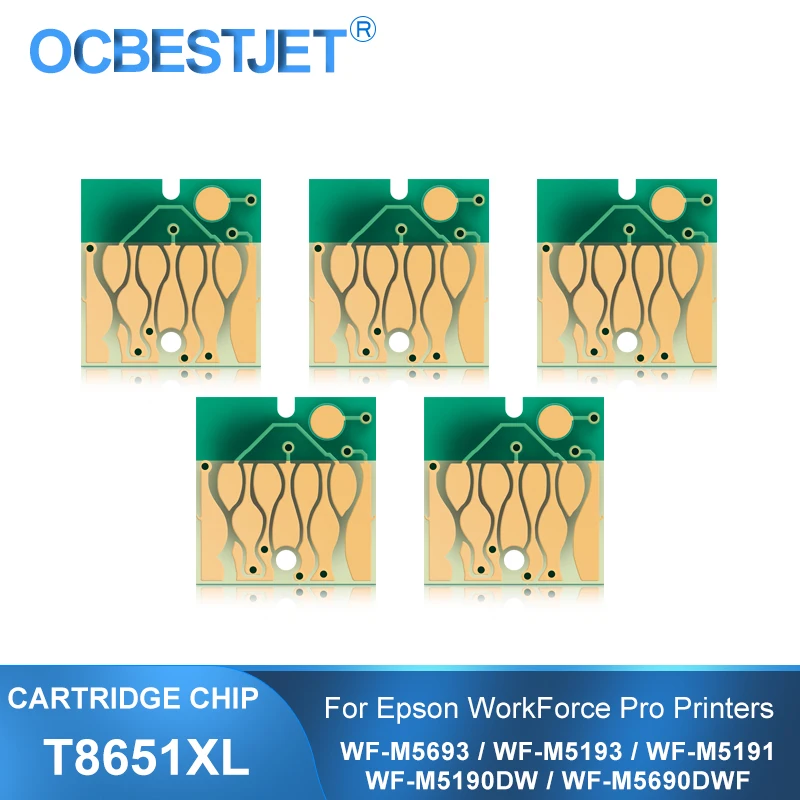 

T8651XL T8651 C13T865140 Ink Cartridge Chip For Epson WorkForce Pro WF-M5693 WF-M5193 WF-M5191 WF-M5190 WF-M5690 Printer Chips
