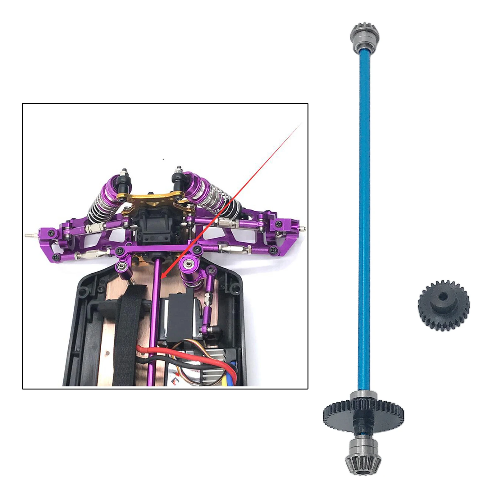 Eje de conectores de Metal para WLtoys 124018, accesorios-3