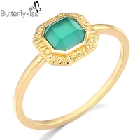 bk genuine gold 585 chrysoprase rings vintage exquisite relievo luxury jewelry for women new korean statement rings gifts