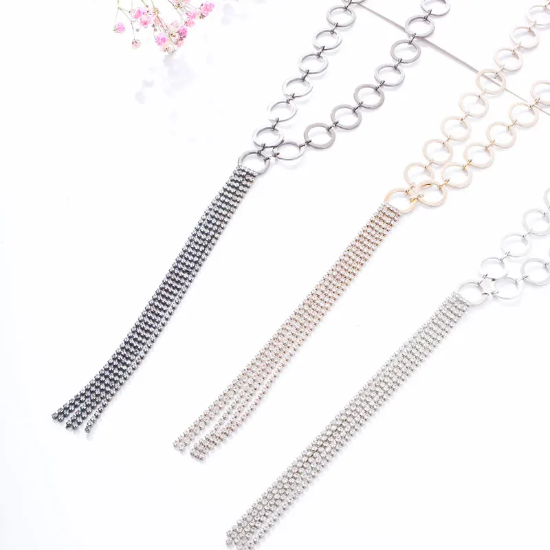 Женское колье чокер с кисточками роскошное длинное ожерелье разноцветным