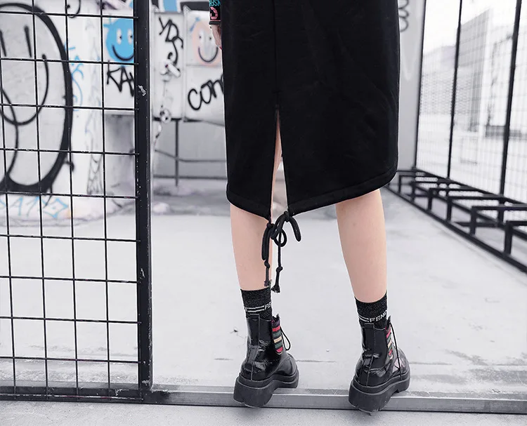 Max LuLu модные японские панковские уличные женские сексуальные Полосатые черные платья из хлопка с принтом Vestidos Женская повседневная одежда