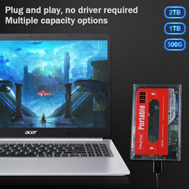 TSINGO 2T Портативный HDD 63000 + игра 108 Коллекция игр Plug and Play для PS2/WII/SS/PS1/N64/DC