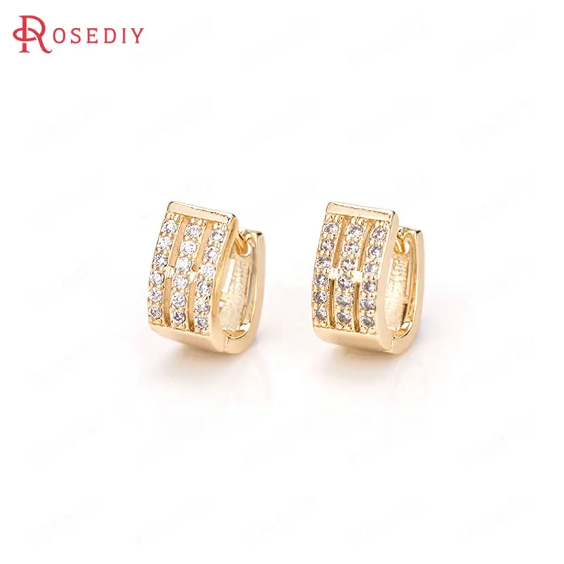 Серьги Геометрические из латуни и циркония 4 шт.|Ювелирная фурнитура компоненты| |