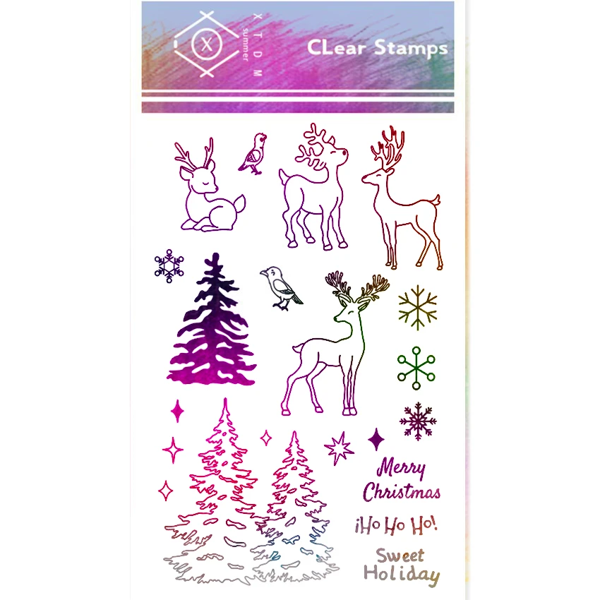 Прозрачная печать 11x16 см с пасхальным оленем прозрачные силиконовые марки валик