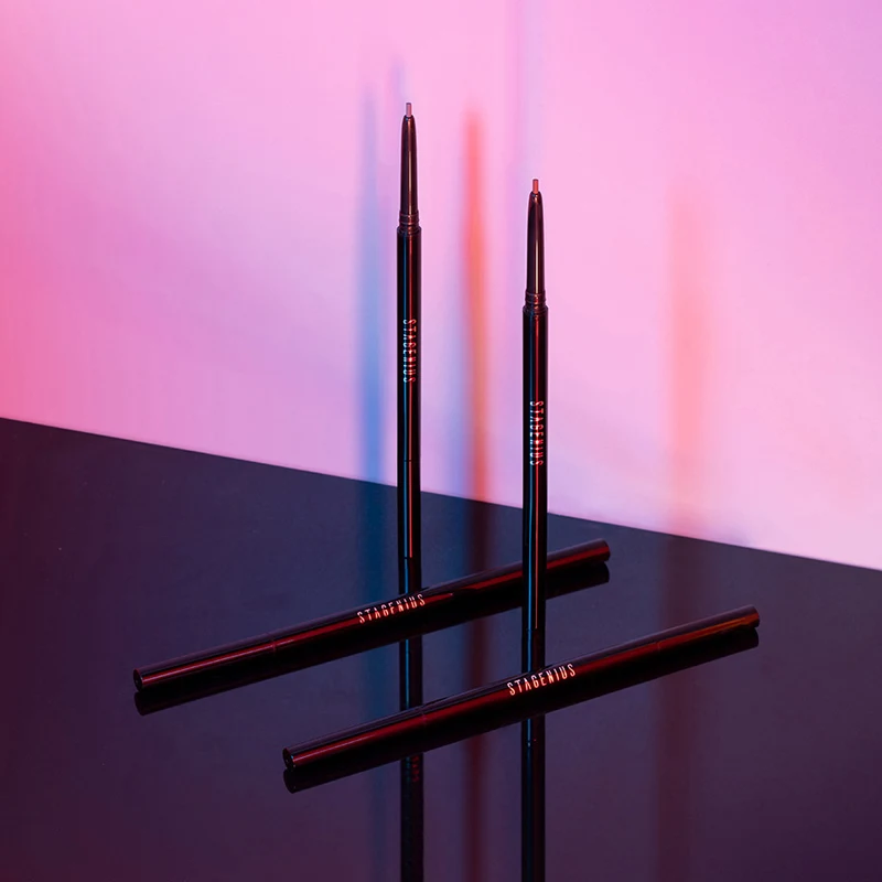 Супертонкий карандаш для бровей с круглой и треугольной головкой устойчив к поту