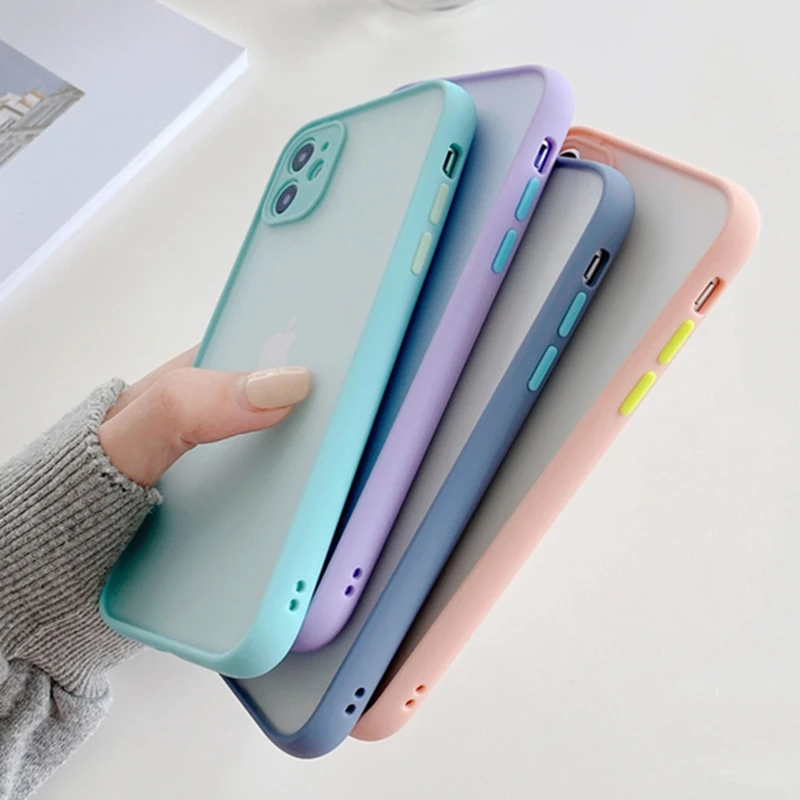 Защита камеры противоударный чехол для телефона iPhone 11 12 Pro Max XR XS 7 8 6S Plus прозрачный