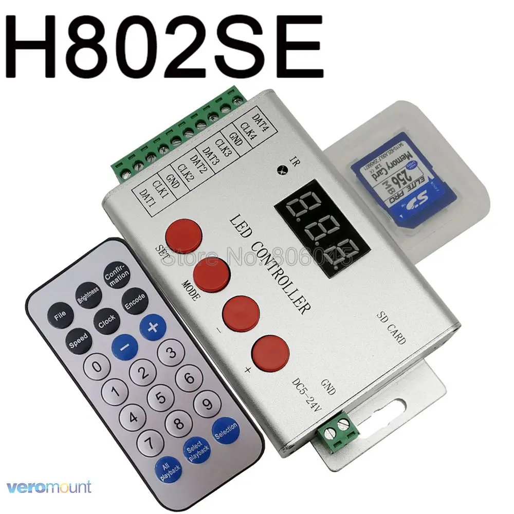 Светодиодный контроллер H802SE 8*1024 пикселей с пультом дистанционного управления и