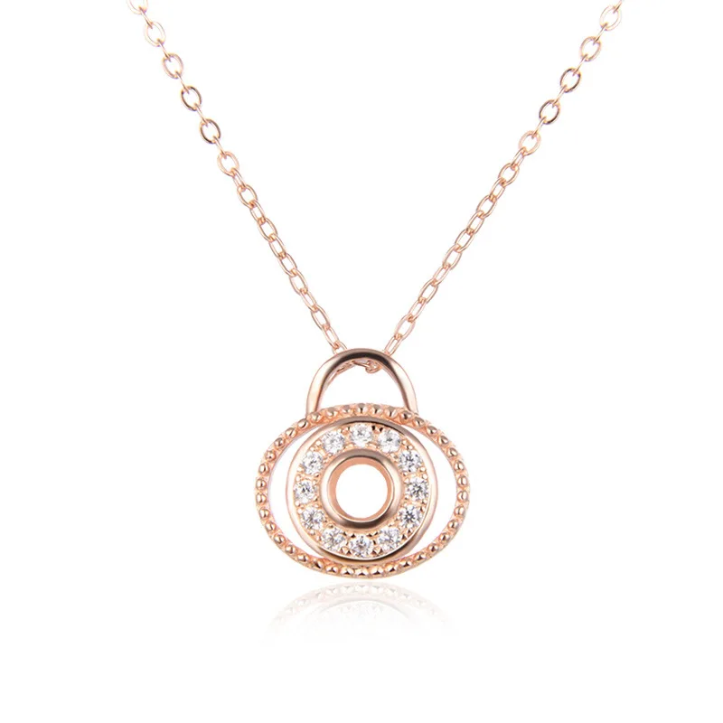 

Hemiston 100% 925 Sterling Silver Geometric Round Pendant Female Necklace Jewelry Gift For Women Girl