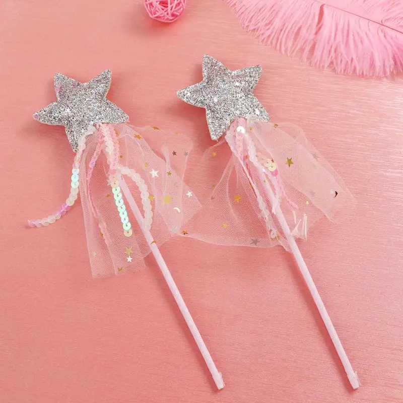 

Cute Children Costumes Performance Props Gradient Color Butterfly Princess Angel Fairy Stick Kids Dress Up Playing T8ND
