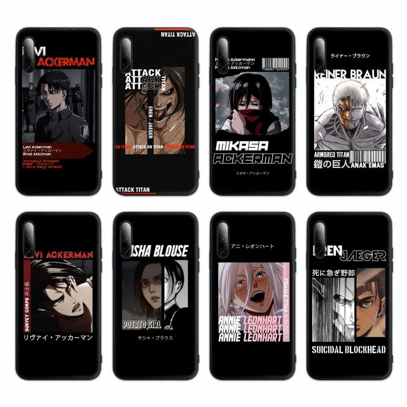

Attack On Titan Levi Mikasa Phone Case For Huawei P30 P20 P40 Pro P10 Lite E P Smart Z 2019 2020 Silicone Cover