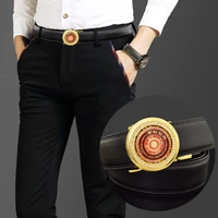 new style rotating round buckle crocodile pattern belt designer belt mens genuine leather jade fashion belt high quality