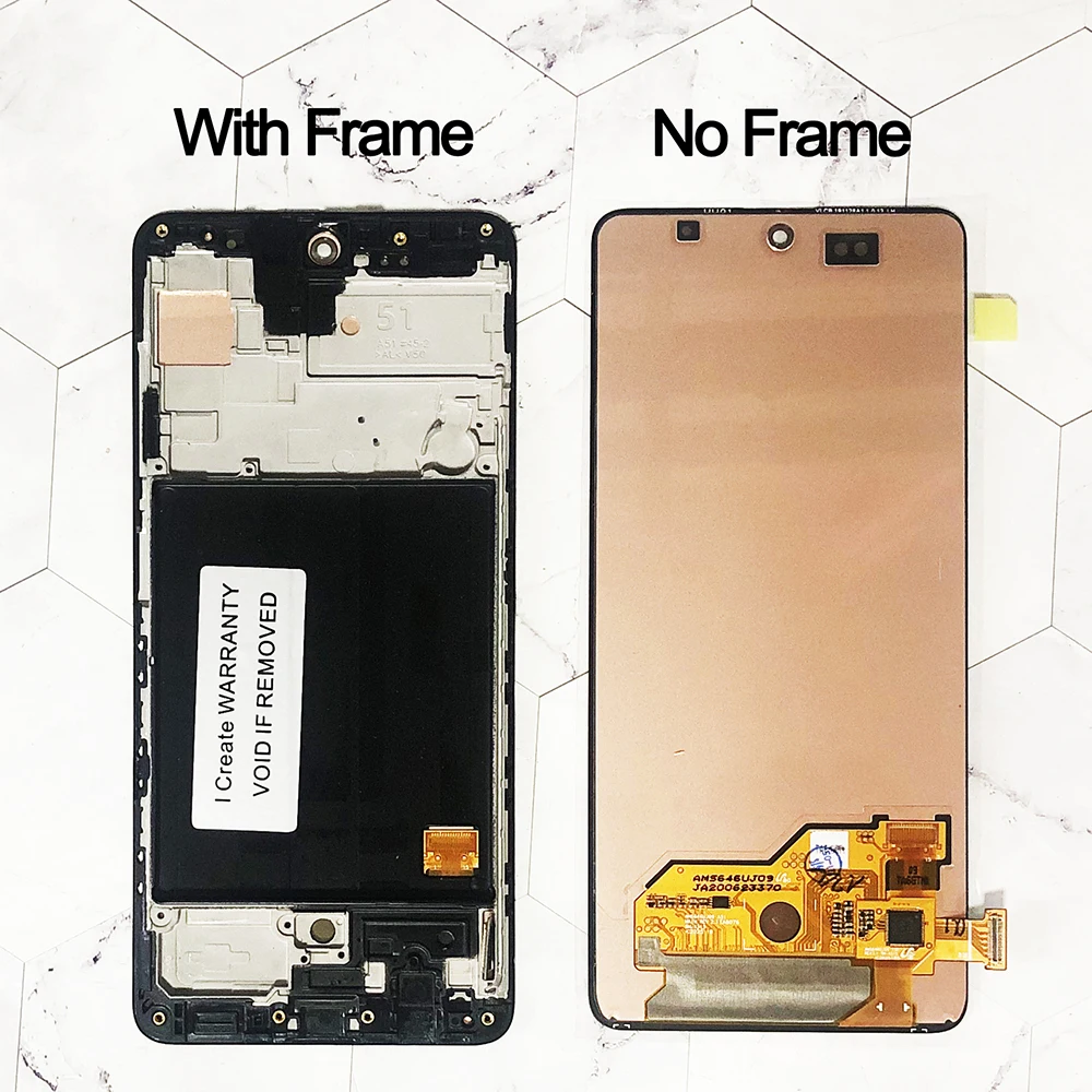 Original AMOLED 6.5'' Display For Samsung Galaxy A51 LCD A515 A515F/DS A515FD Touch Screen with frame Digitizer Assembly enlarge