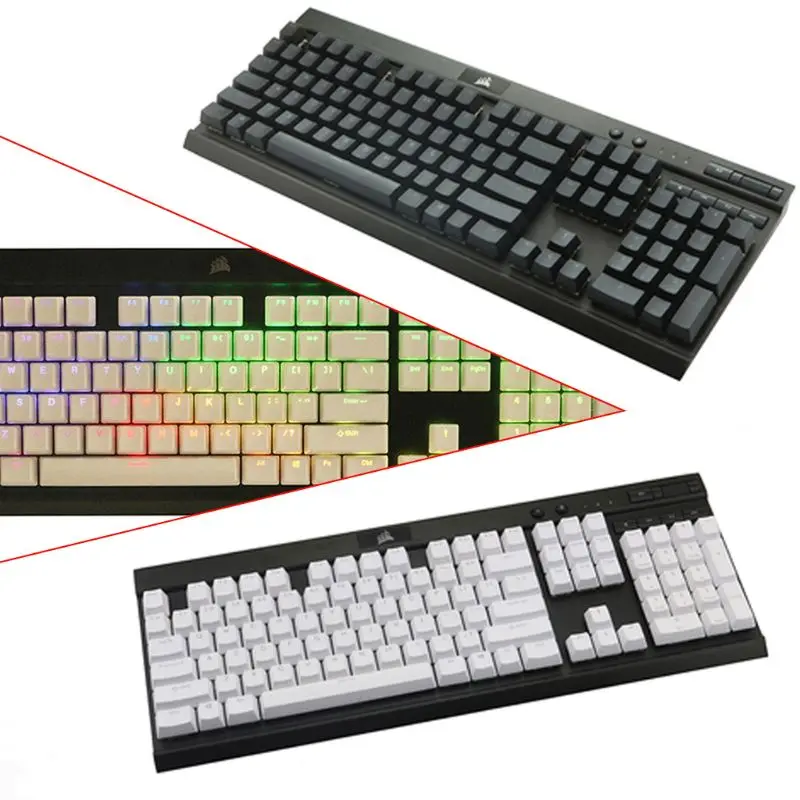 Клавиатура Механическая PBT Double Shot 104 с подсветкой сверху и прозрачной для Corsair K70 K65