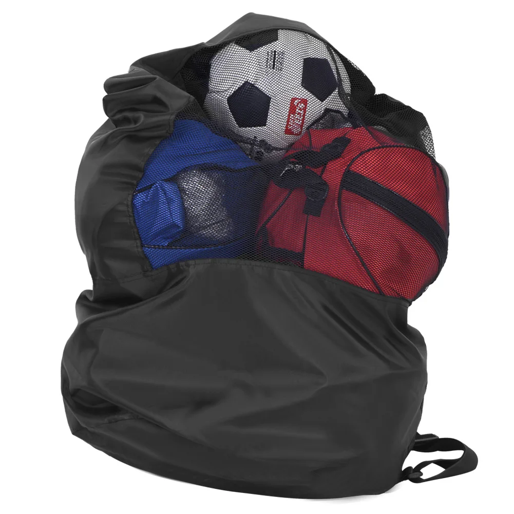 

Outdoor High Capacity Sports Basketball Shoulder Bags Mesh Drawstring Football Training Bags Soccer Ball Storage Holder Bag