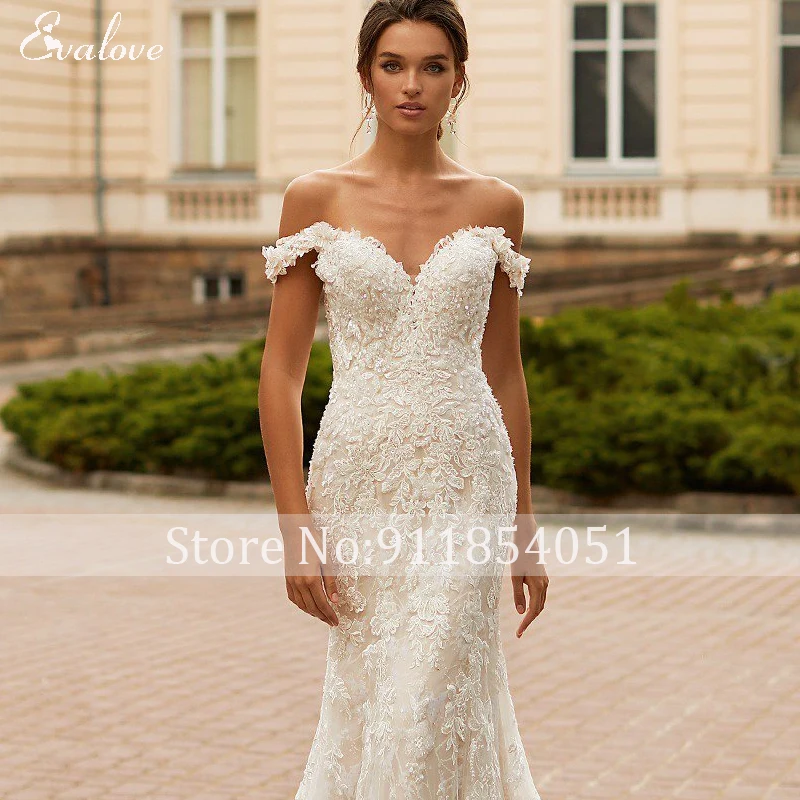 EVALOVE романтическое свадебное платье с милой горловиной пуговицами и юбкой-годе