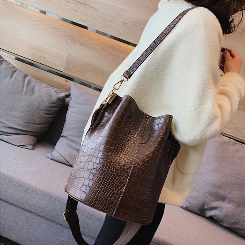 Женские сумки из кожи аллигатора большие вместительные Сумки искусственной