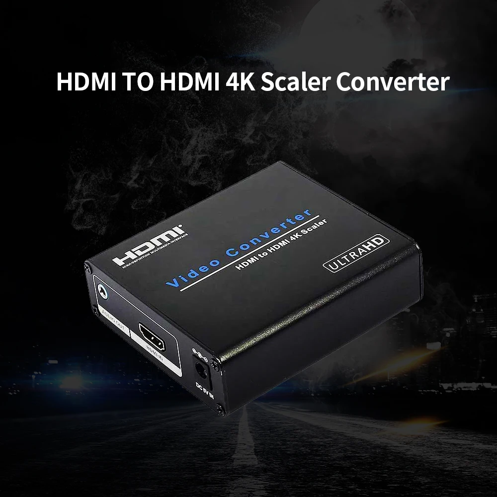 HDMI to HDMI/VGA/AV 4K AV/SA to HDMI Scaler Video PortableHDMI Scaler Adapter Switch for HDTV Blue-DVD Set-top Box EU Plug