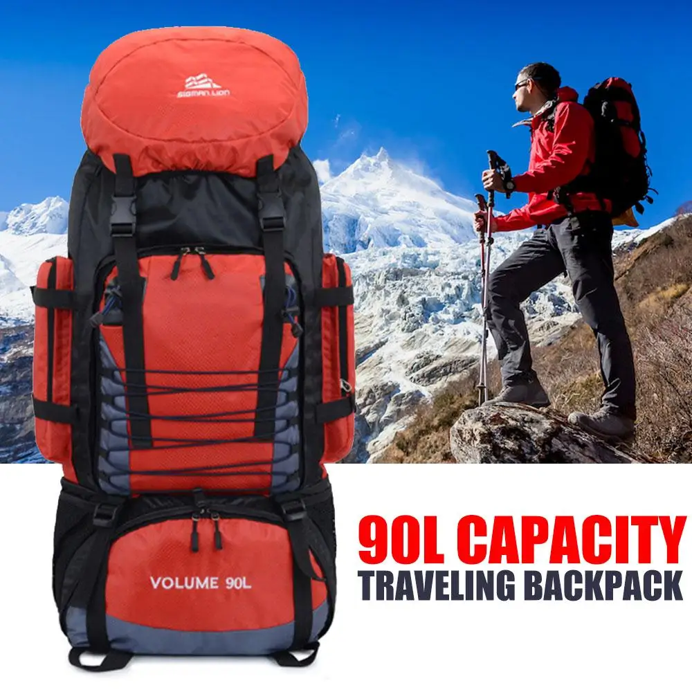 

Nylon 90L Traveling Backpack Mountaineering Backpack Backpack Practical Outdoor Climbing Bag High Capacity Picnic Durable
