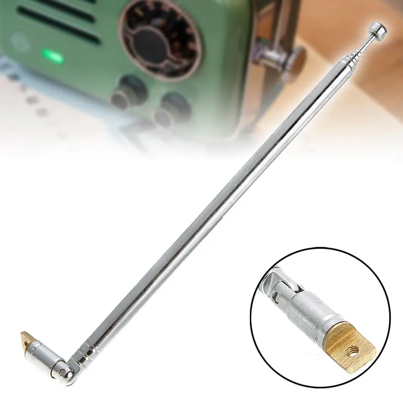 

1pc 60cm 6 Sections Replacement Telescopic Antenna Aerial Radio TV Antenna FM Antenna Receiver Universal For Radio Equipment