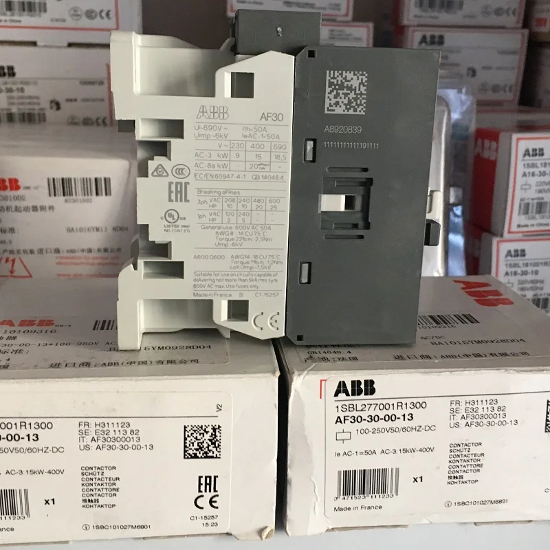 ABB 3-плотные замыкатели серии AF AC/DC 50 Гц/60 Гц DC 24 В ~ 500 30A 15 кВт AF30-30-00 | Строительство и