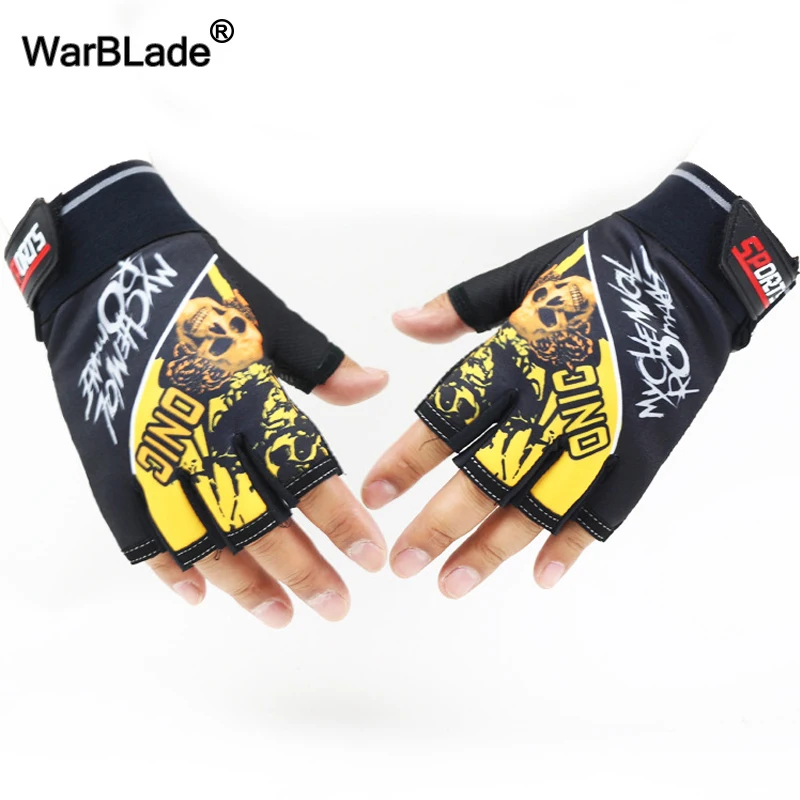 

Men's Half Finger Gloves Wolf Pattern Sports Tactical Gloves Slip-resistant Antiskid Cycling Bike Gym Fitness Semi-finger Gloves