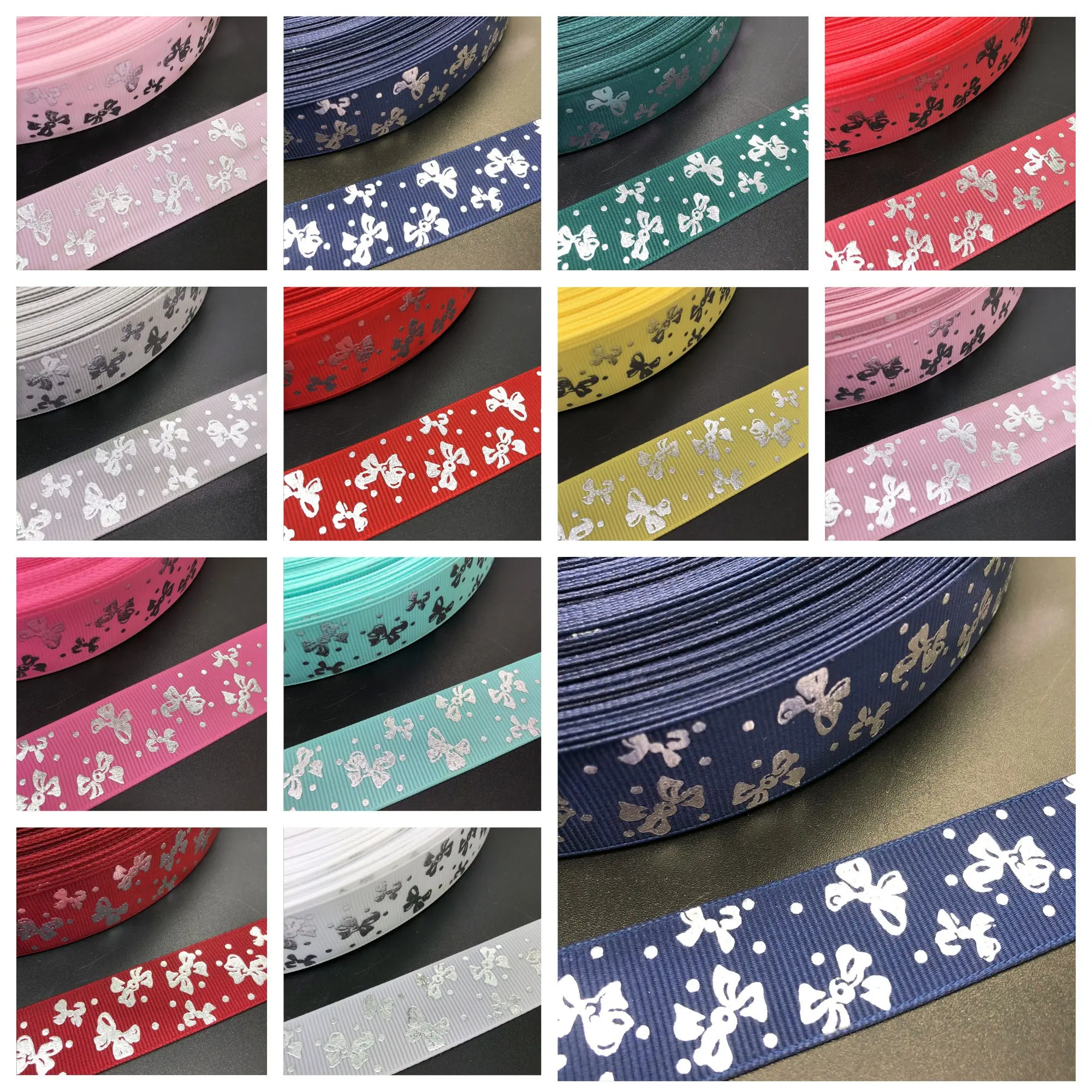 Новинка DIY 5 ярдов 25 мм Горячая Серебряная Бабочка узор корсажная лента бант для