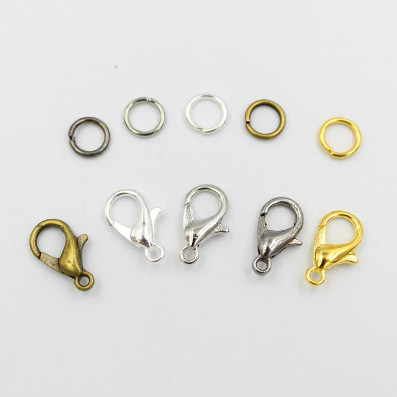 Переходные кольца 5/6/7 мм + 200 шт. 10/12/14 застежки-коннекторы для браслетов ожерелий